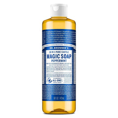 Dr. Bronner's Magic Pure Castile Liquid Soap Bodywash - Peppermint - 16 fl oz: Vegan, Paraben-Free, Whole Body, Normal Skin