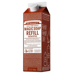 Dr. Bronner's Pure Castile Liquid Soap Bodywash Refill Carton - Eucalyptus - 32 fl oz: For Whole Body, Normal to Sensitive Skin